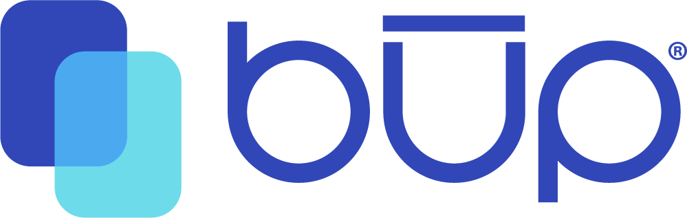 BŪP icon and cobalt wordmark