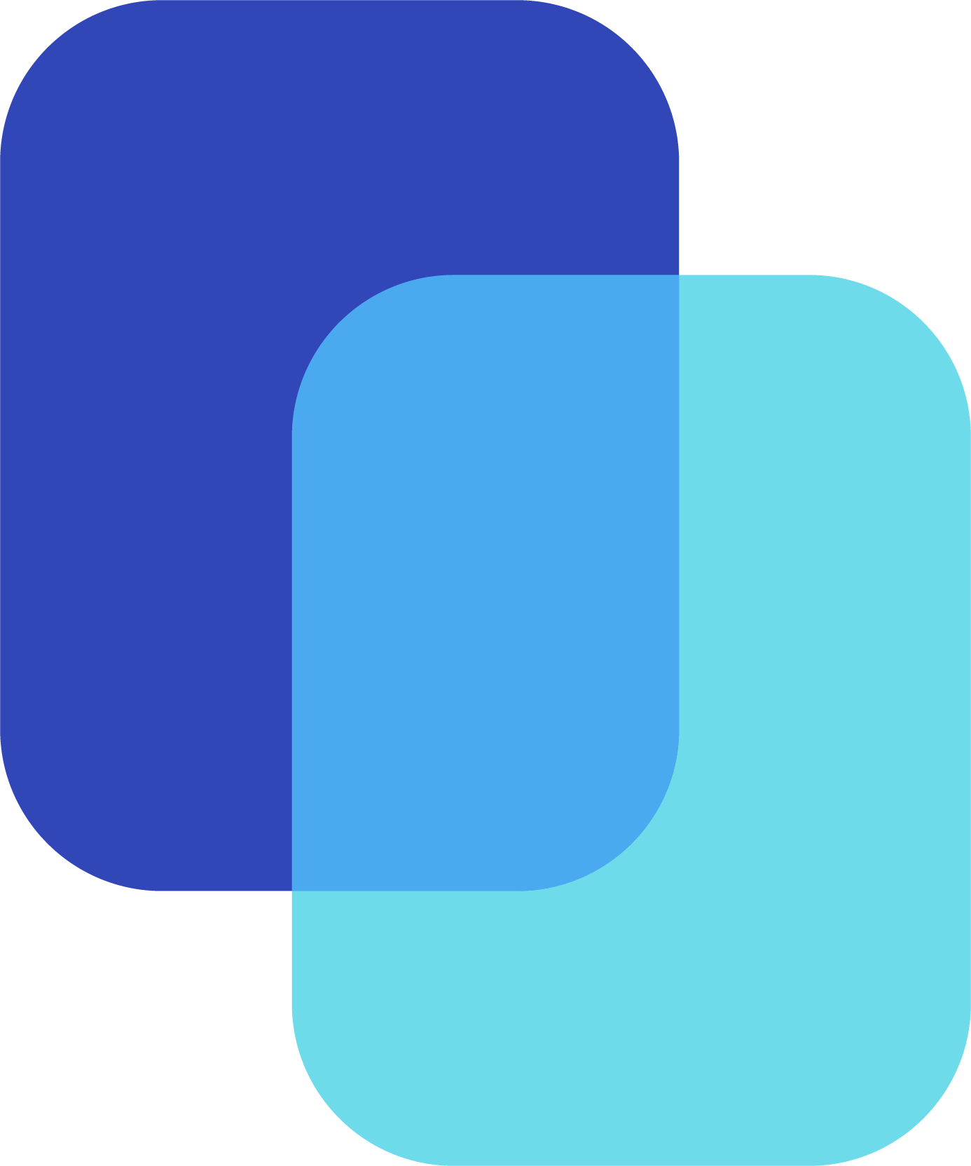 BŪP icon, two overlapping rounded cards